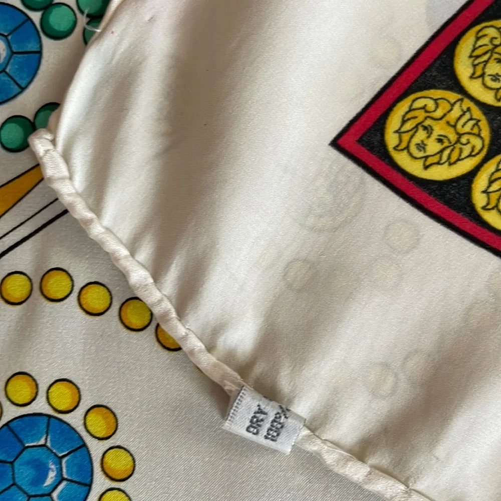 Vintage large multicolored Versace silk scarf